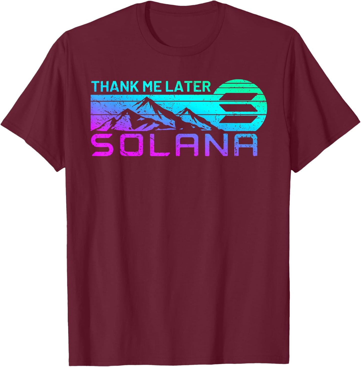 Solana Coin Blockchain HOLD SOL to the moon Solana Crypto T-Shirt - T-Shirt | Maroon