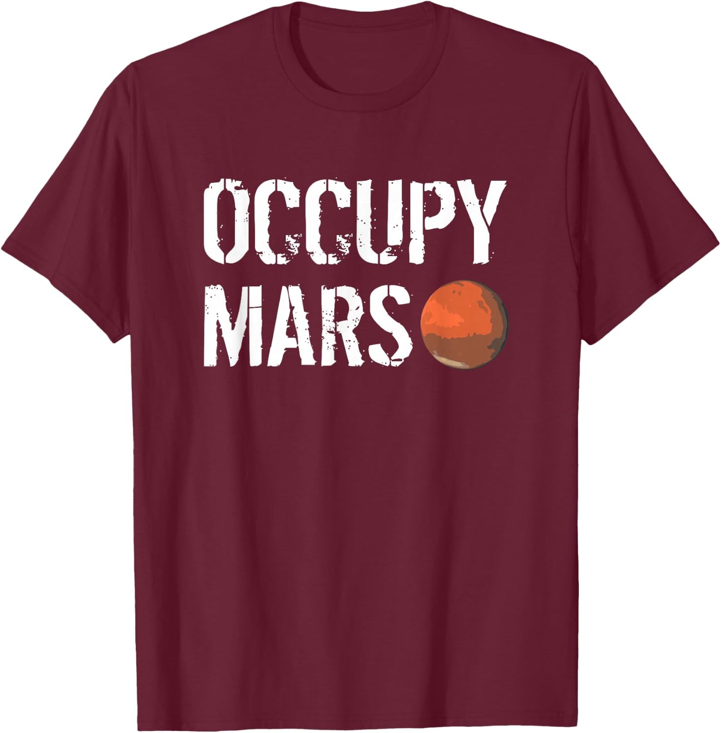 Occupy Mars Space Explorer T-Shirt - T-Shirt | Maroon