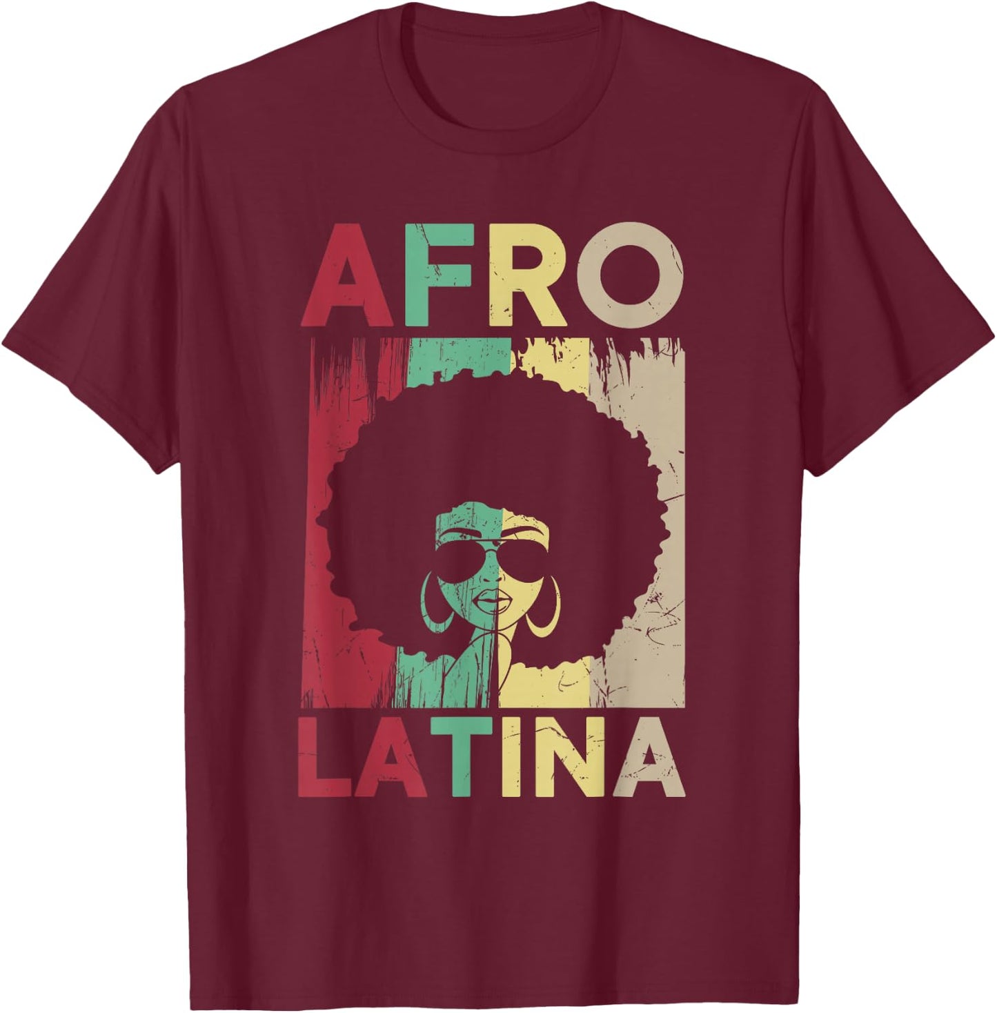 Afro Latina and Proud Shirt, Black Latinx Pride T-Shirt - T-Shirt | Maroon