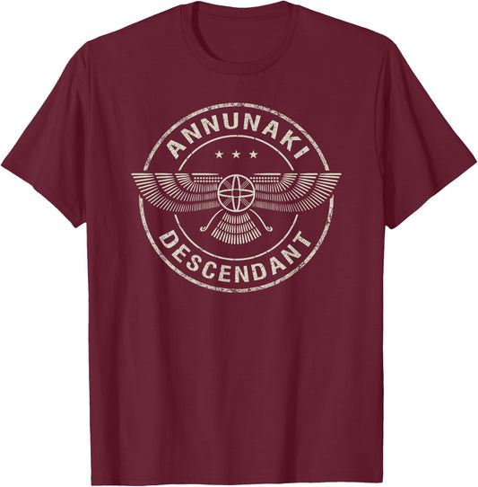Starseed Indigo Annunaki Descendant - Sumerian Alien Gods T-Shirt - T-Shirt | Maroon