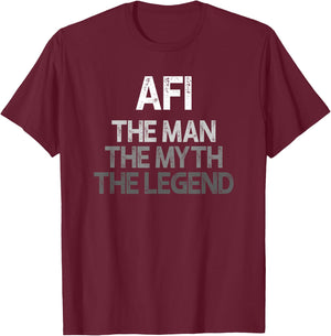 AFI Design: The Man The Myth The Legend T-Shirt - T-Shirt | Maroon