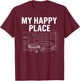 My Happy Place - Car Guy Muscle Car Mechanic T-Shirt - T-Shirt | Maroon