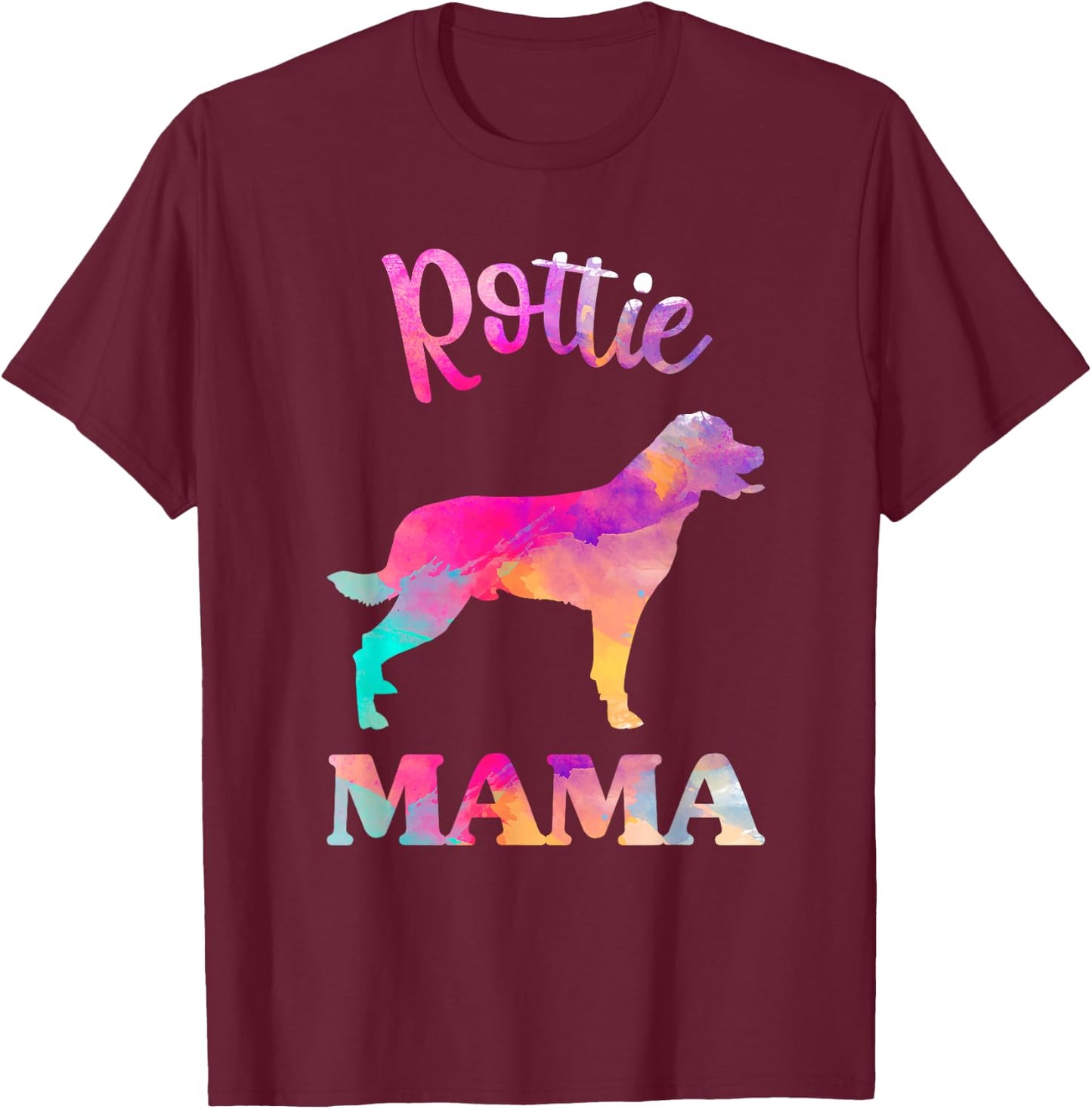 Rottie Rottweiler Mama Shirt Women, Mothers Day Dog Mom T-Shirt - T-Shirt | Maroon