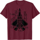 Raptor airplane F-22 Jet Fighter souvenir and Fighter jet T-Shirt - T-Shirt | Maroon