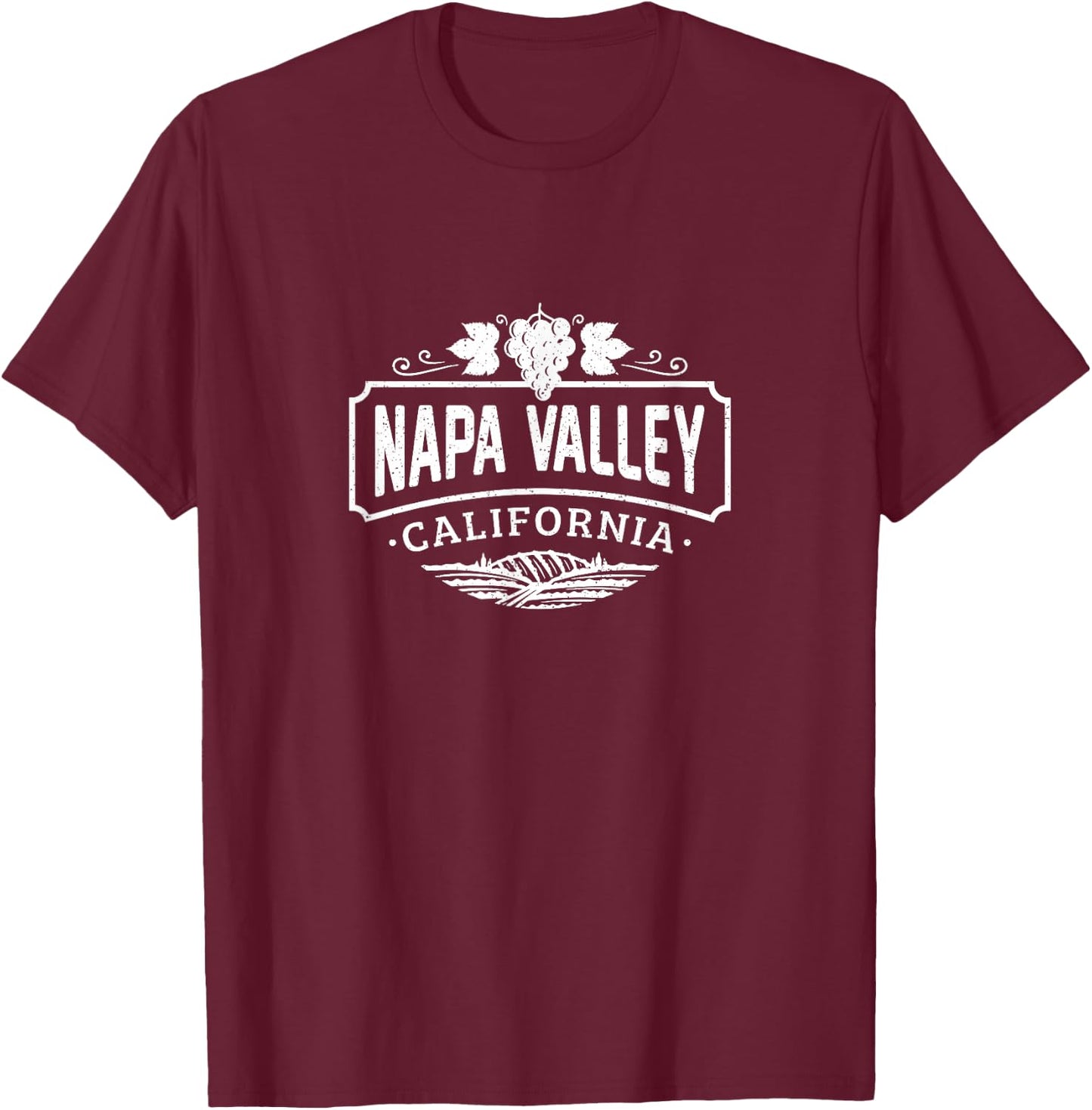 Vintage Distressed Napa Valley California Winery T-Shirt - T-Shirt | Maroon