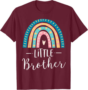 Little Brother Rainbow Sibling Gift Family Matching Birthday T-Shirt - T-Shirt | Maroon