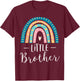 Little Brother Rainbow Sibling Gift Family Matching Birthday T-Shirt - T-Shirt | Maroon