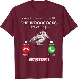 Hunting Woodcock bird- funny phone calls Hunter T-Shirt - T-Shirt | Maroon