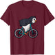 Bicycle Penguin Cycling T-Shirt - T-Shirt | Maroon