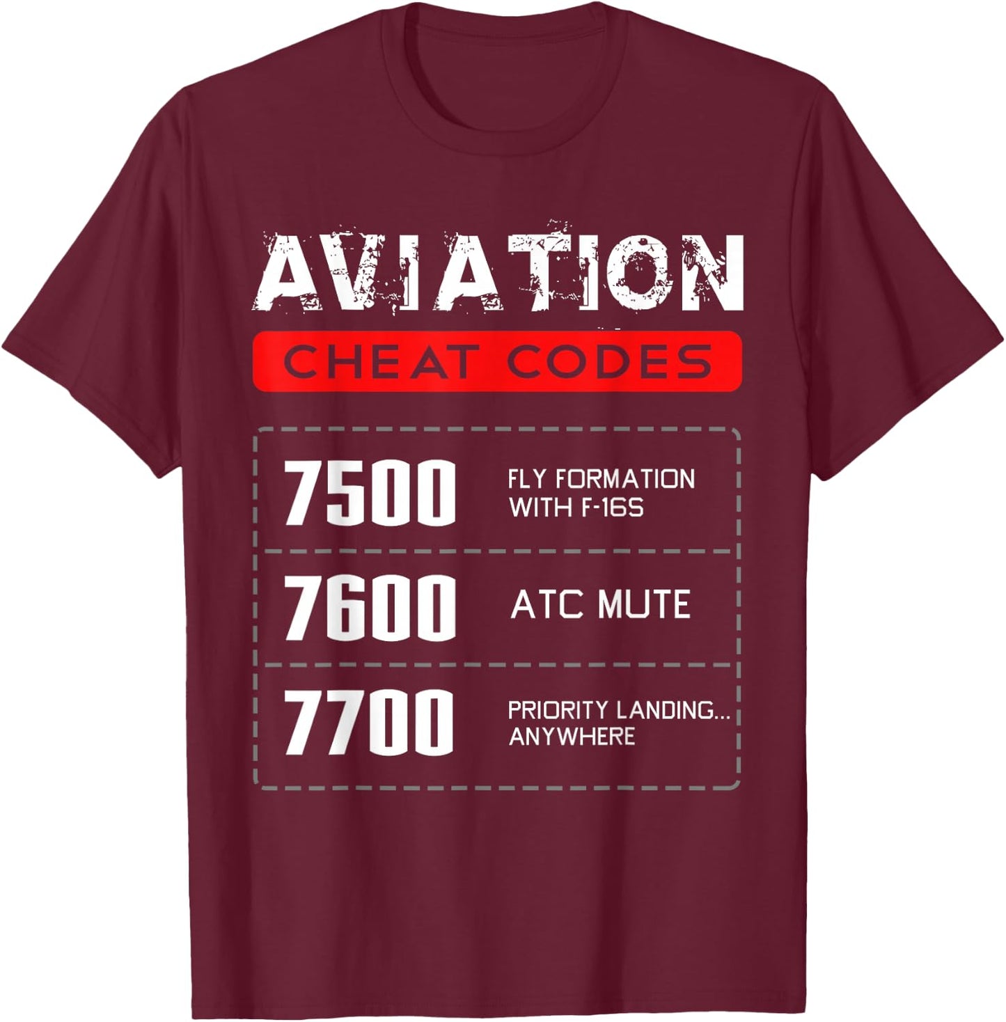 Aviation Cheat Codes Gift, Aviation Gift, Pilogift T-Shirt - T-Shirt | Maroon