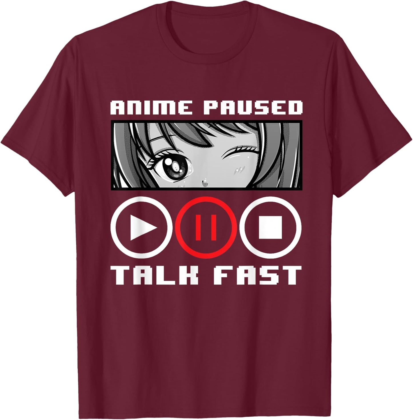 Anime Art Women Teen Girls Anime Merch Anime Lovers T-Shirt - T-Shirt | Maroon
