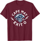 Cape May Exit 0 Pirate Face For New Jersey Beach Vacation T-Shirt - T-Shirt | Maroon