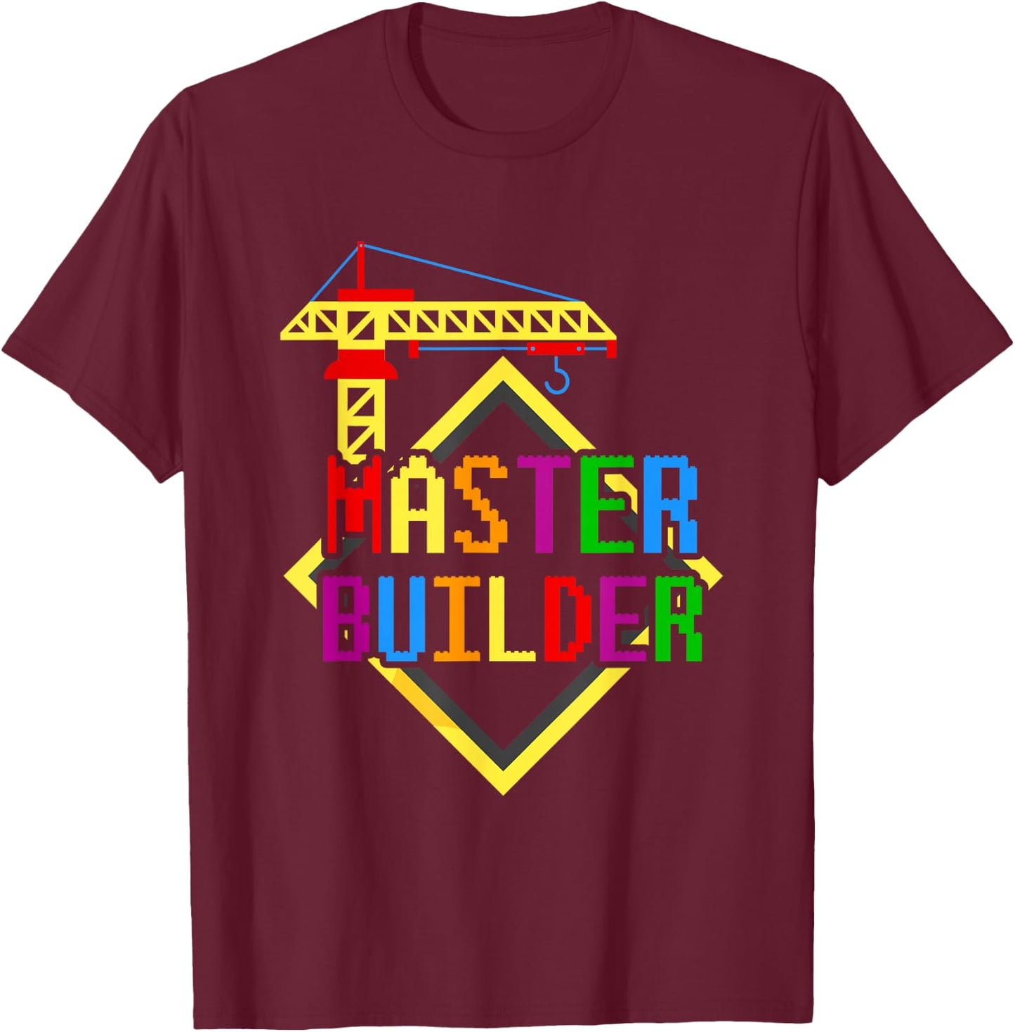 Master Builder Engineer Building Blocks Bricks Bricklayer T-Shirt - T-Shirt | Maroon