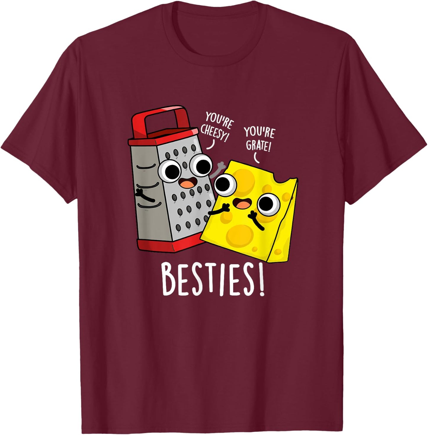 Besties Funny Best Friend Pun T-Shirt - T-Shirt | Maroon