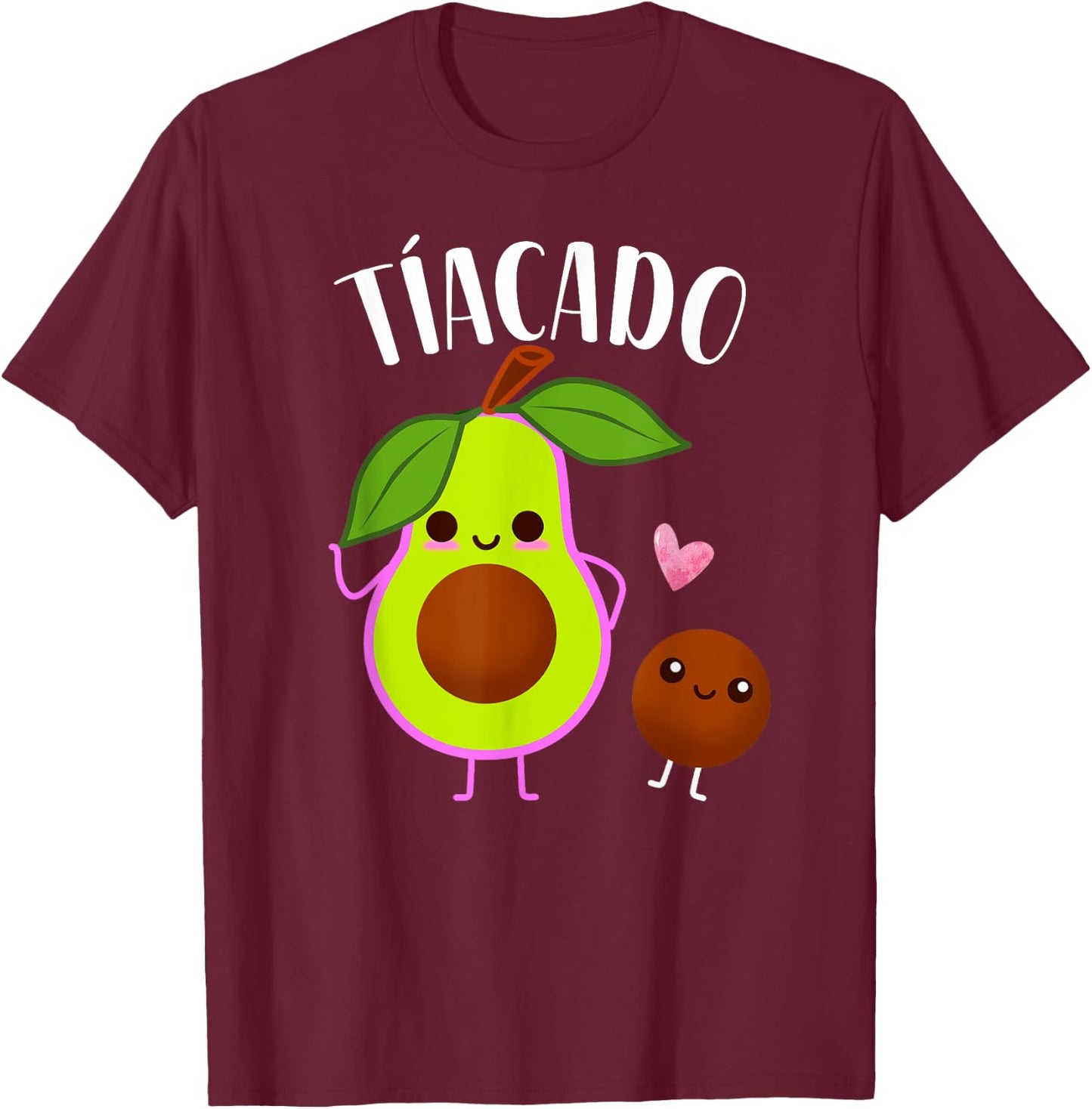 Tiacado Spanish Aunt Funny Avocado Baby Shower T-Shirt - T-Shirt | Maroon