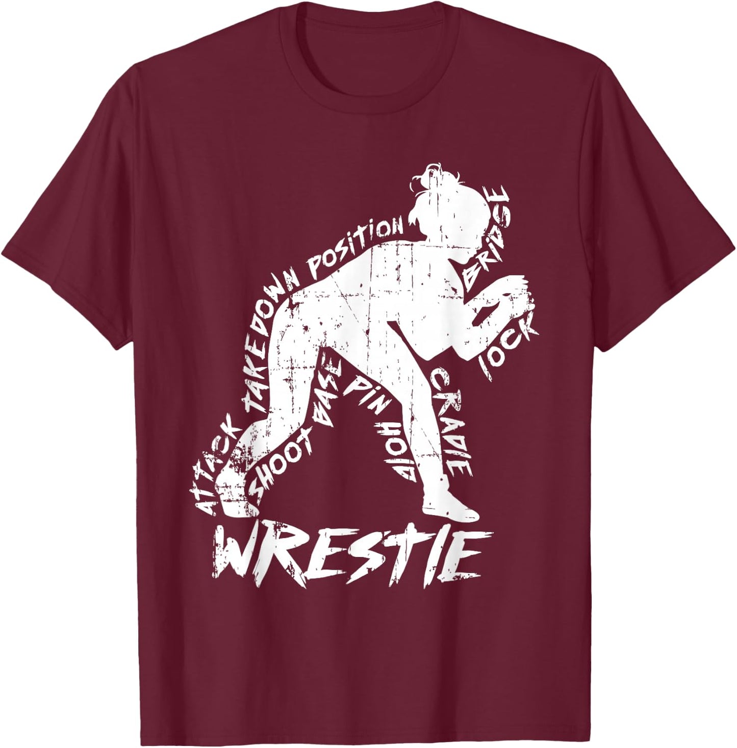 High School Wrestling Mom Dad Gift Girls Wrestling T-Shirt - T-Shirt | Maroon