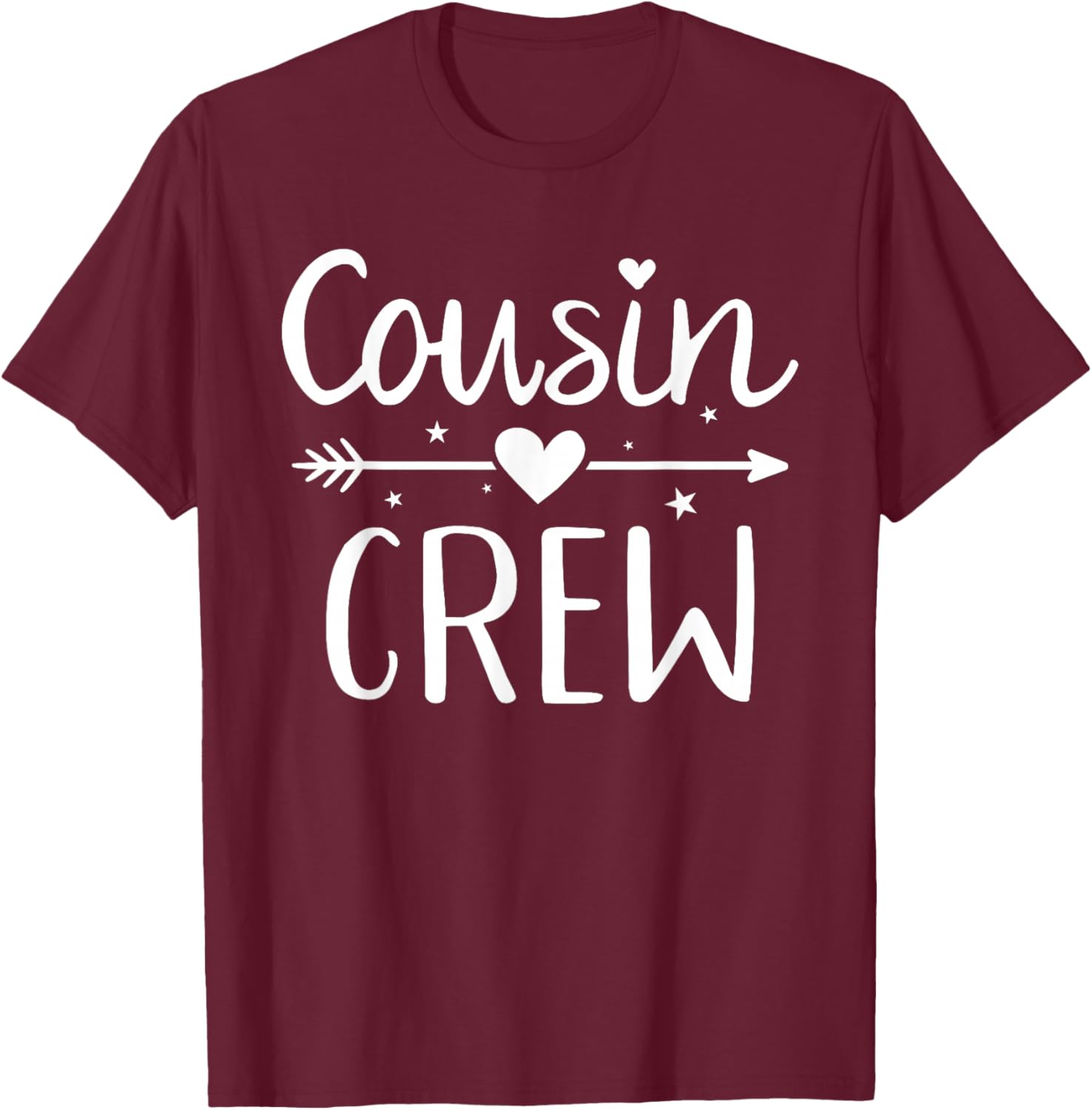 Cousin Crew - Kids, Family - - Short Sleeve - - Black - Small T-Shirt - T-Shirt | Maroon