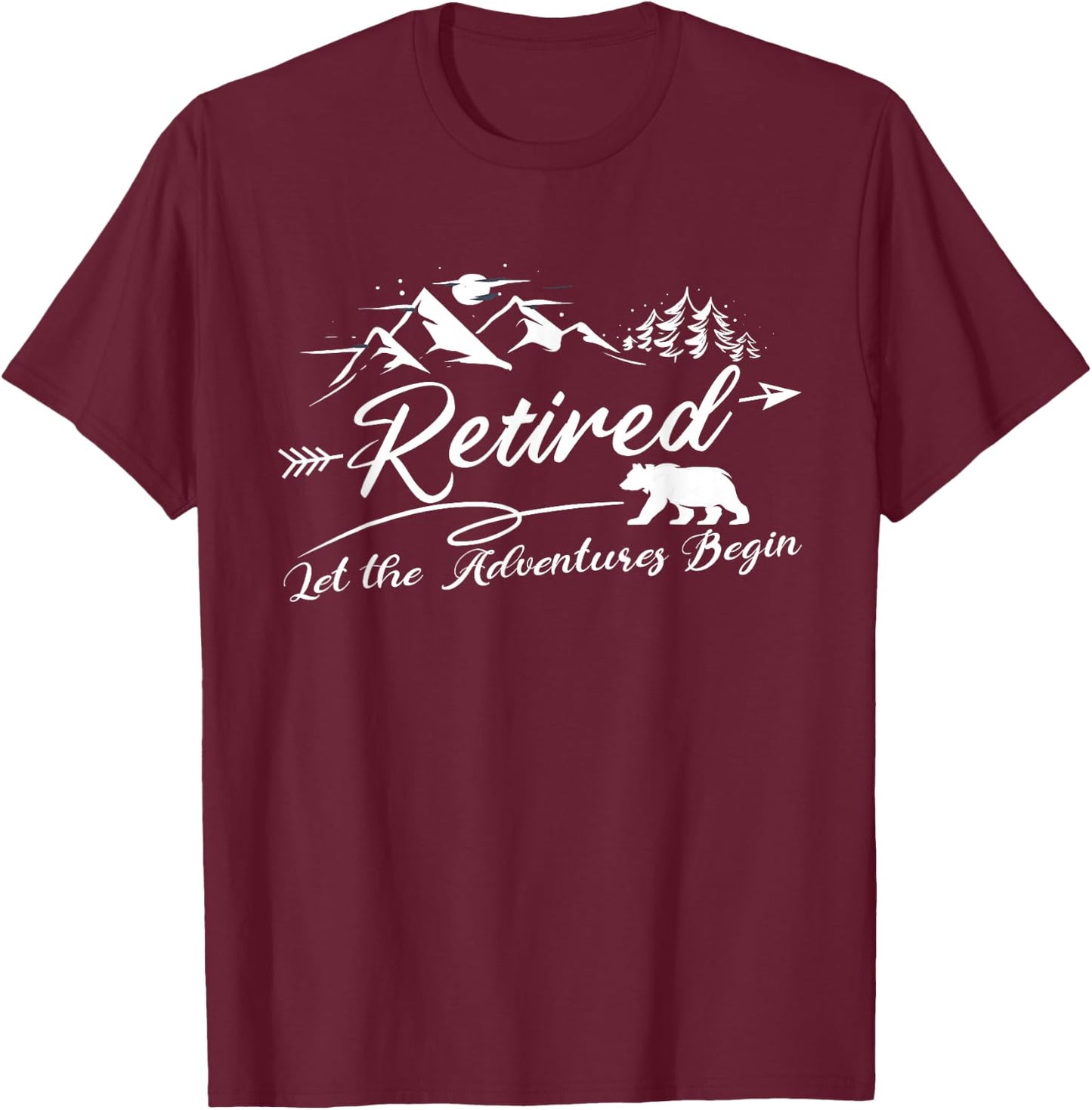 Retired Let the Adventure begins Retire T-Shirt - T-Shirt | Maroon