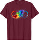 Rainbow Colorful Feather Infinity Symbol Sign T-Shirt - T-Shirt | Maroon
