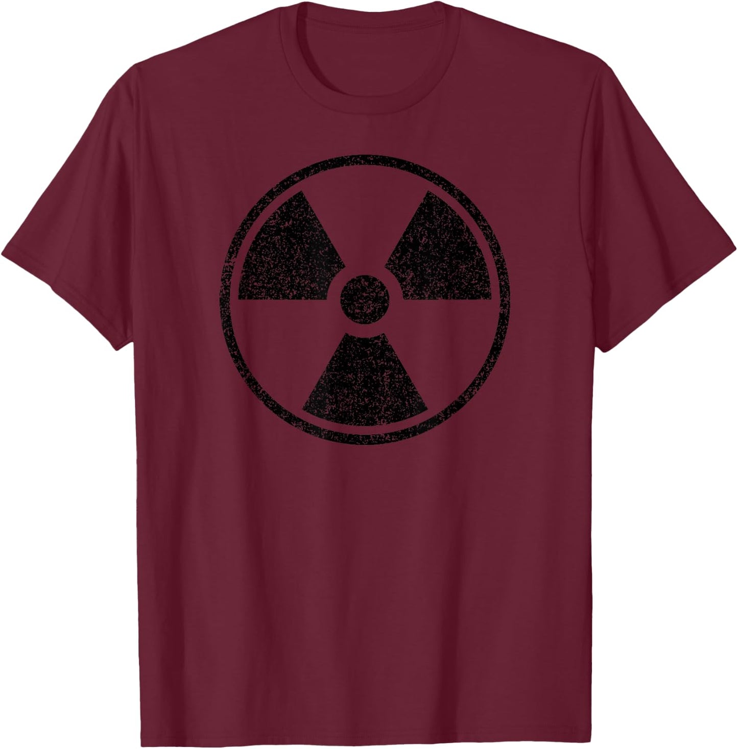 Radioactive Nuclear Warning Symbol Radiation Sign Power T-Shirt - T-Shirt | Maroon