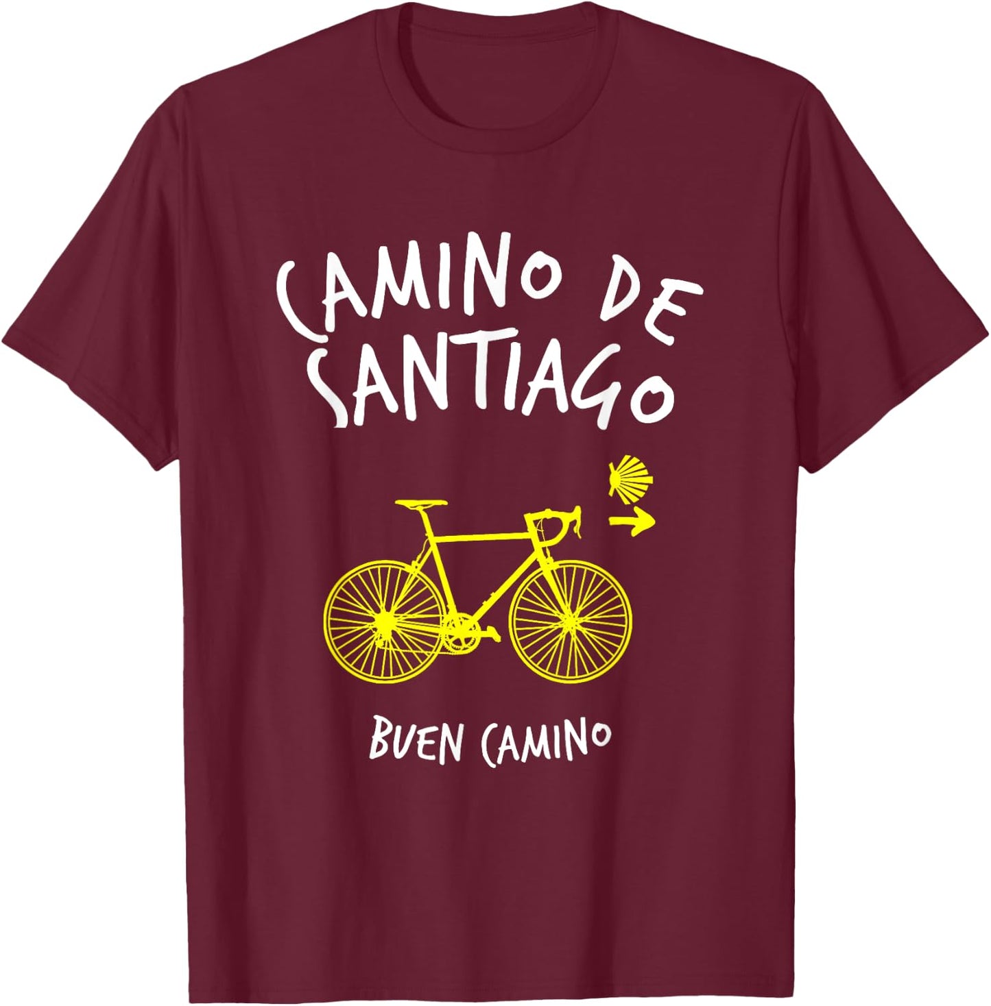 Camino de Santiago Spain Buen Camino Cycling St James Way T-Shirt - T-Shirt | Maroon