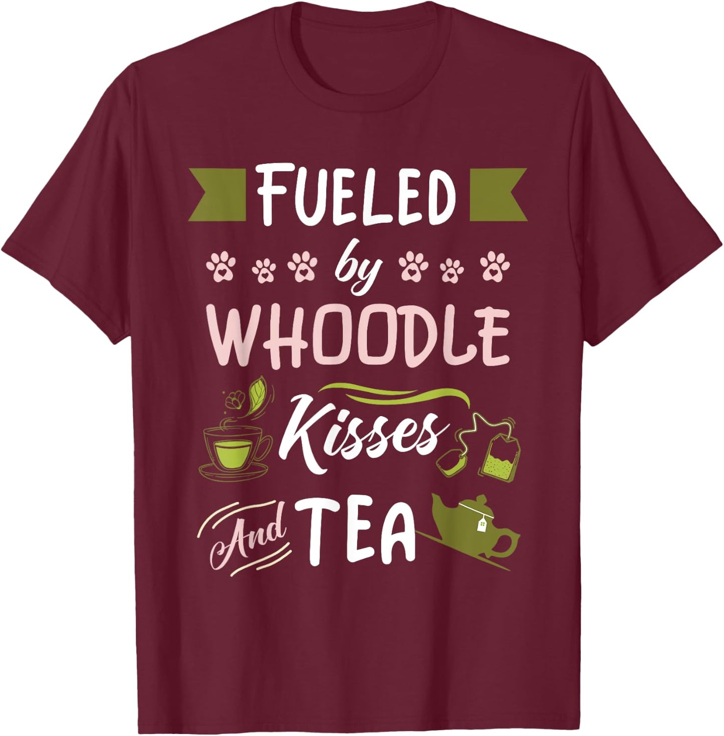 Whoodle Mom Tea Lover Dog Pet Owner Women Kids T-Shirt - T-Shirt | Maroon