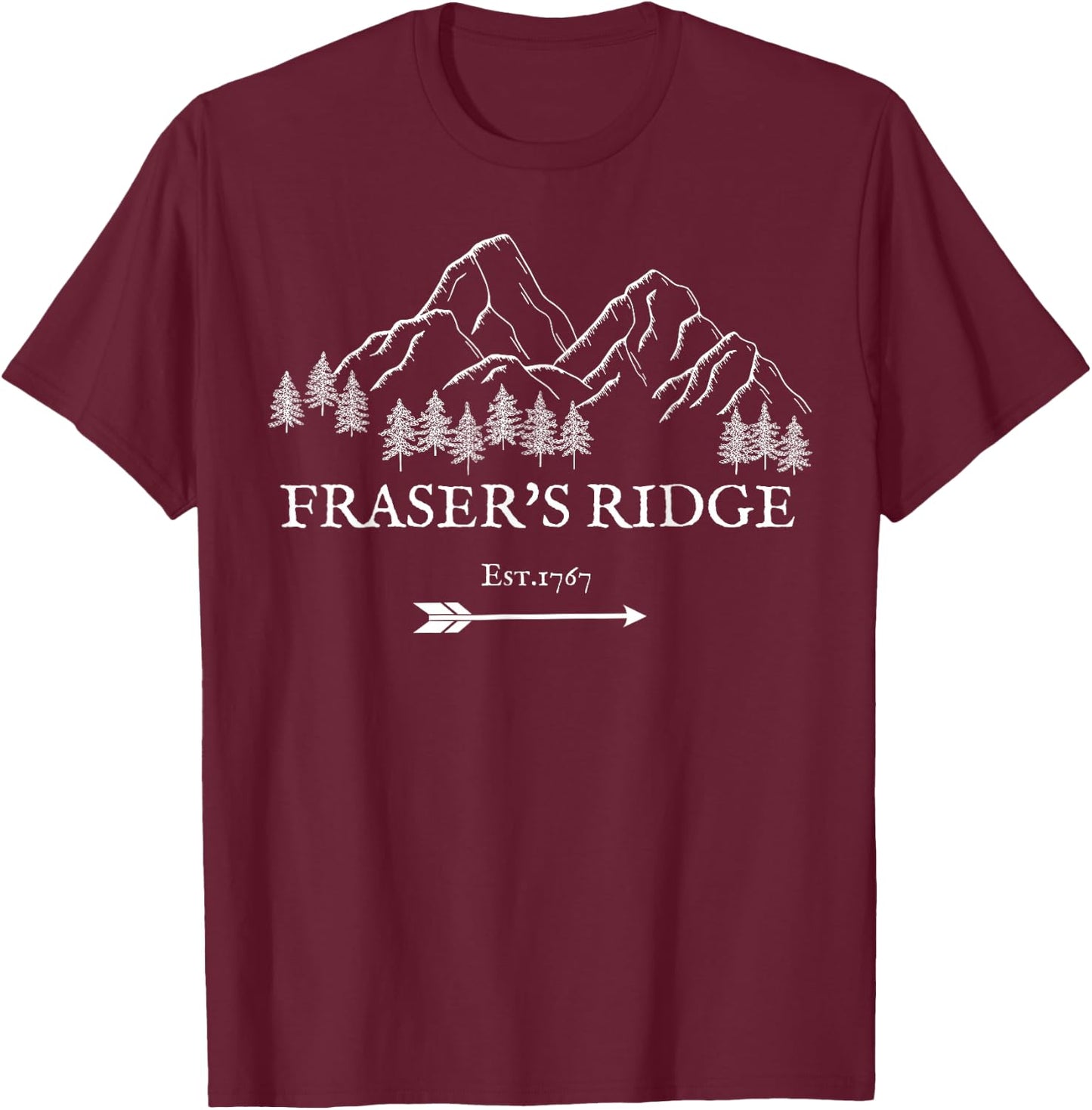 Fraser's Ridge North Carolina 1767 Sassenach T-Shirt - T-Shirt | Maroon