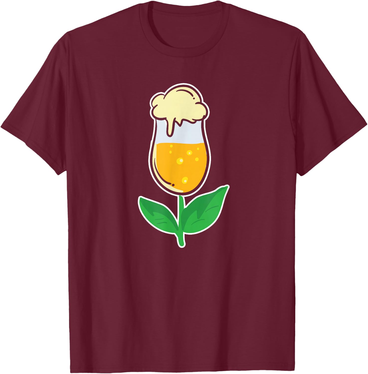 Tulip Glass Beer Alcohol Beer Lovers Women MP T-Shirt - T-Shirt | Maroon