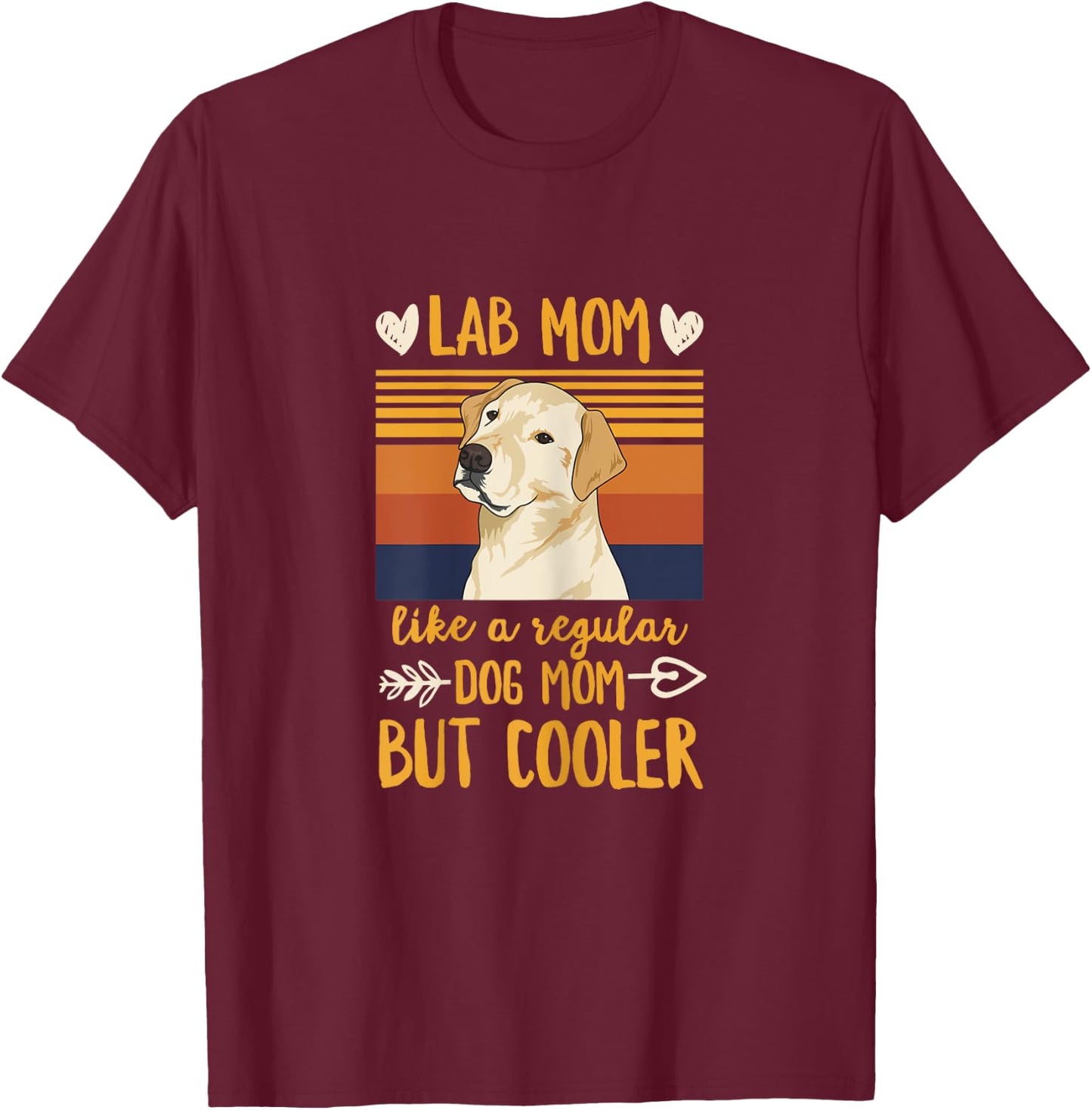 Dogs Design for a Yellow Lab Mom T-Shirt - T-Shirt | Maroon