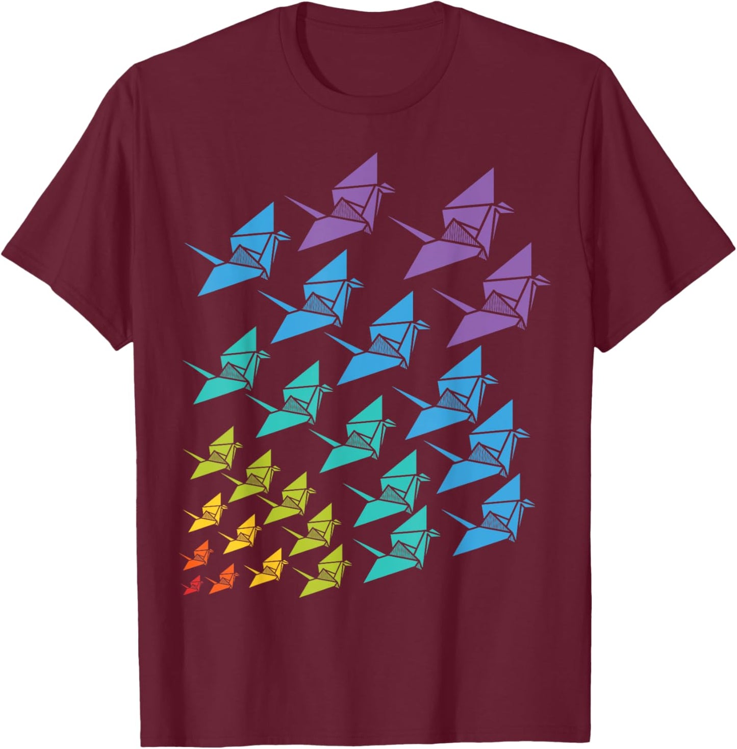 Origami Cranes Japanese Origami Crane Craft T-Shirt - T-Shirt | Maroon