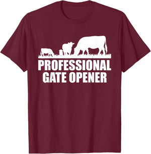 Professional Gate Opener Cow Apparel T-Shirt - T-Shirt | Maroon