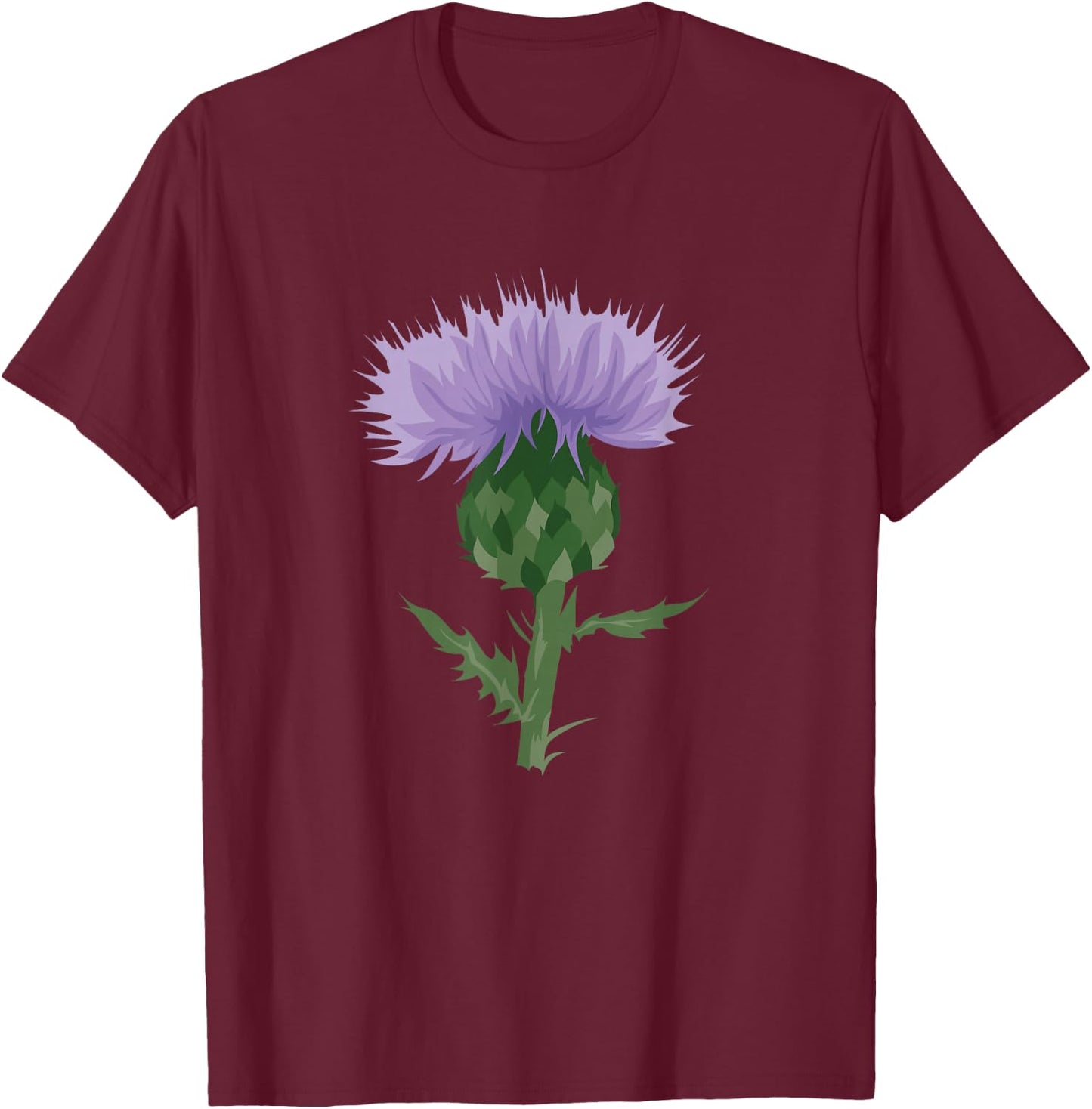Scottish Thistle Flower of Scotland T-Shirt - T-Shirt | Maroon