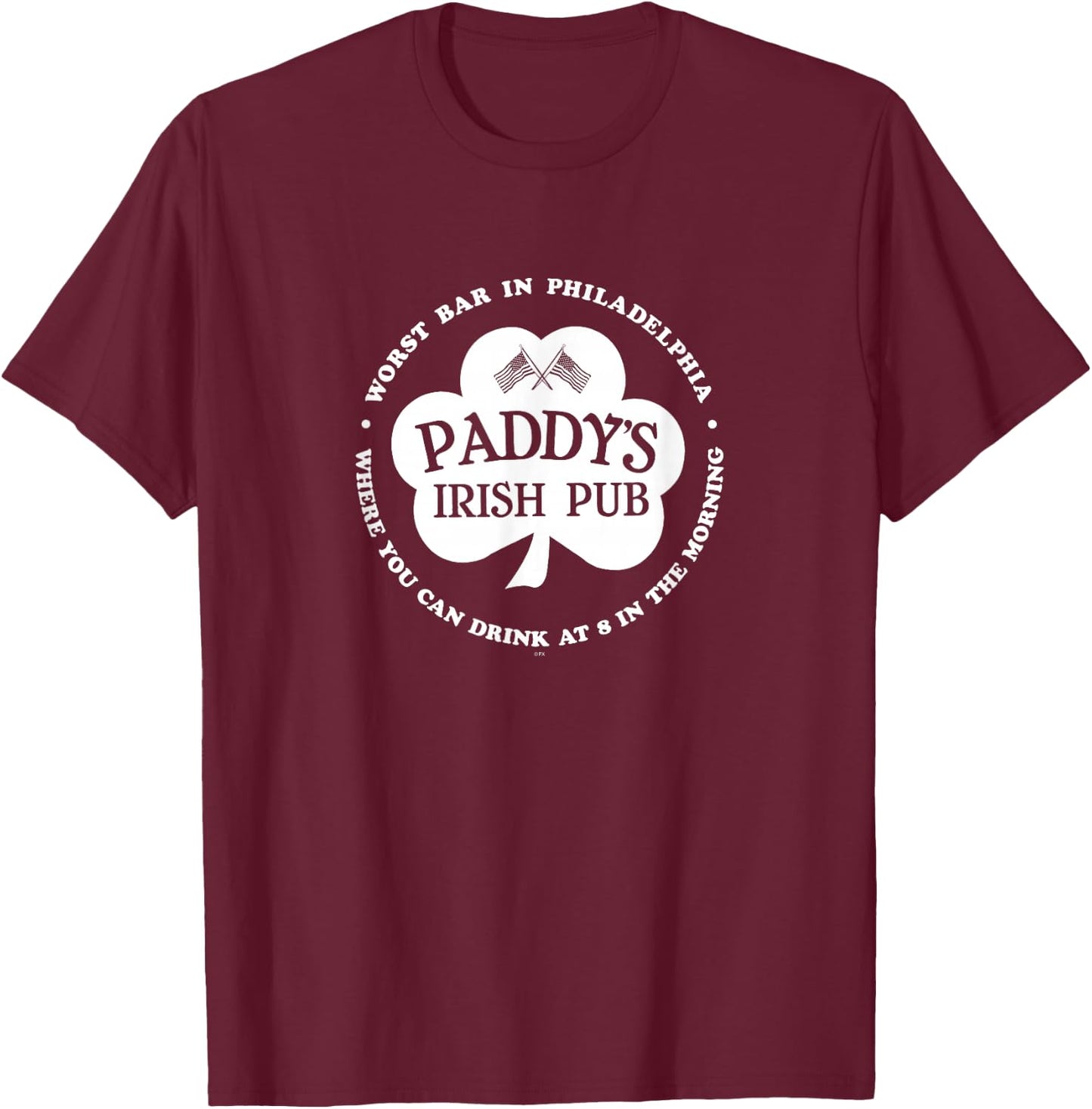 It's Always Sunny in Philadelphia Paddy's Shamrock Logo TV T-Shirt - T-Shirt | Maroon
