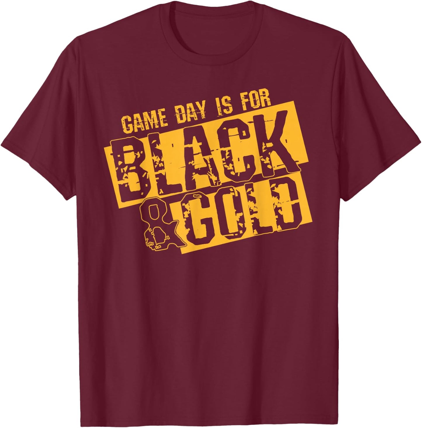 Black Gold Game Day Group Shirt for High School Football T-Shirt - T-Shirt | Maroon
