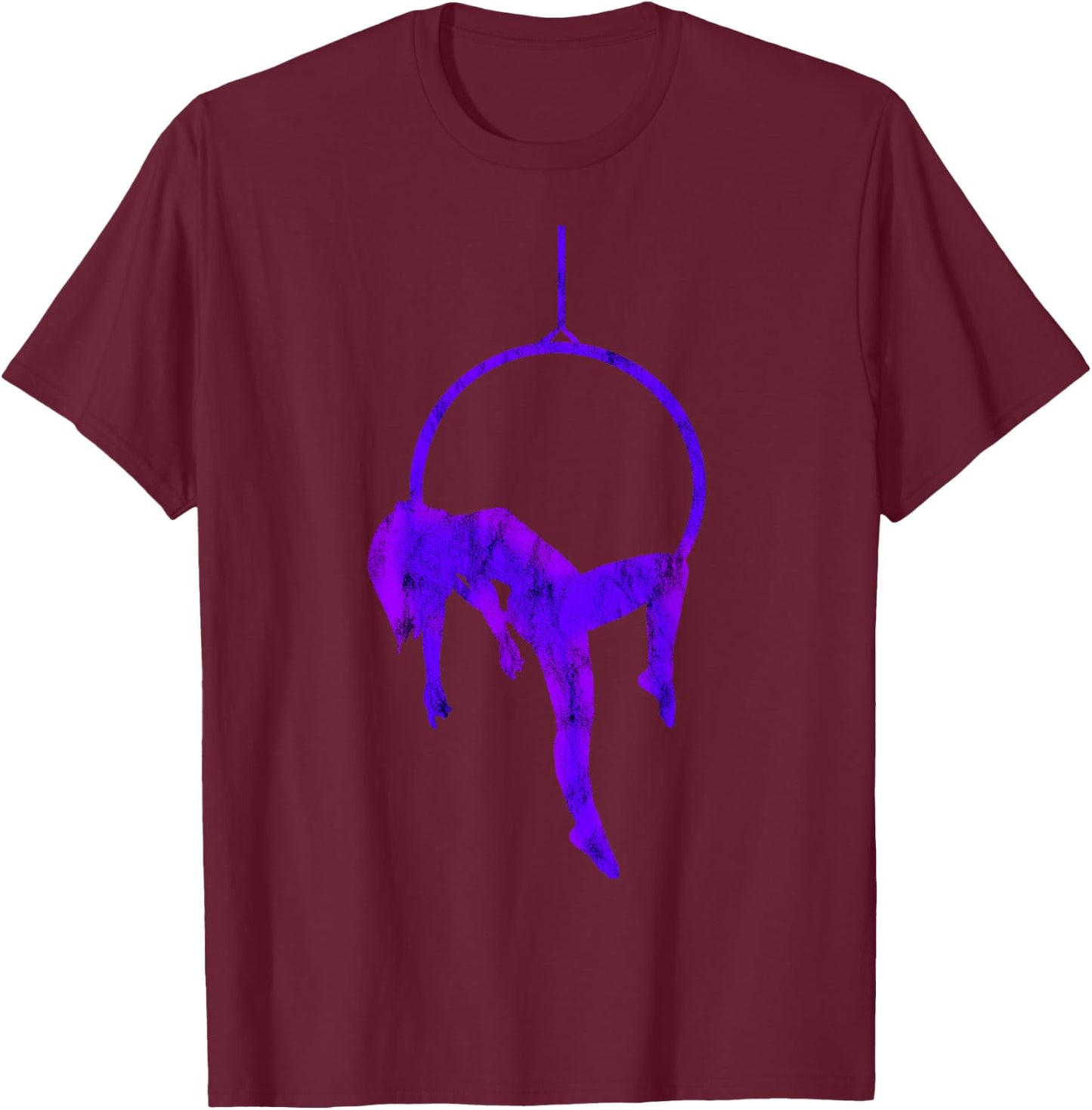 Hanging Aerialist Aerial Hoop Silk Circus Lyra Trapeze T-Shirt - T-Shirt | Maroon