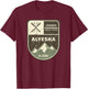 Alyeska Chugach Mountains Alaska Vintage T-Shirt - T-Shirt | Maroon