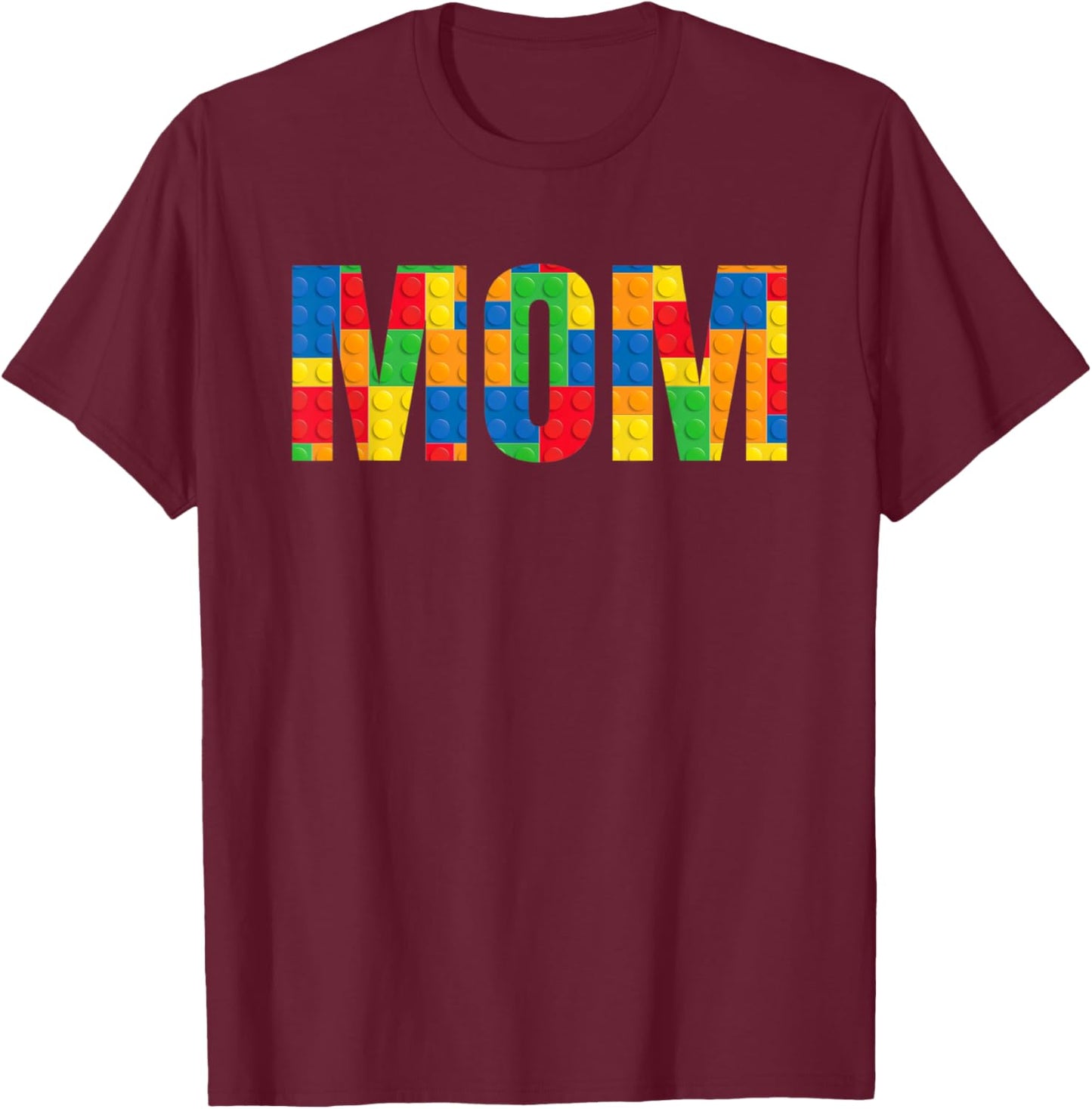 Mom Parent Brick Master Builder Building Blocks Set Family T-Shirt - T-Shirt | Maroon
