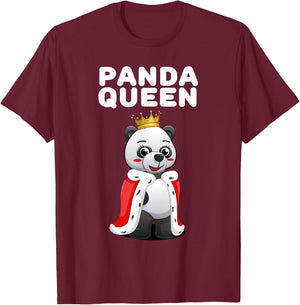 Panda Shirts for Girls | Panda Queen Women's Panda Themed T-Shirt - T-Shirt | Maroon