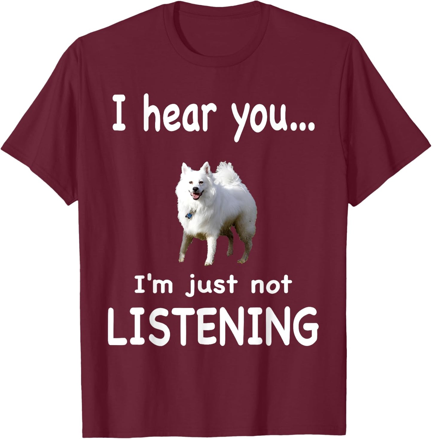American Eskimo Dog T-Shirt - T-Shirt | Maroon