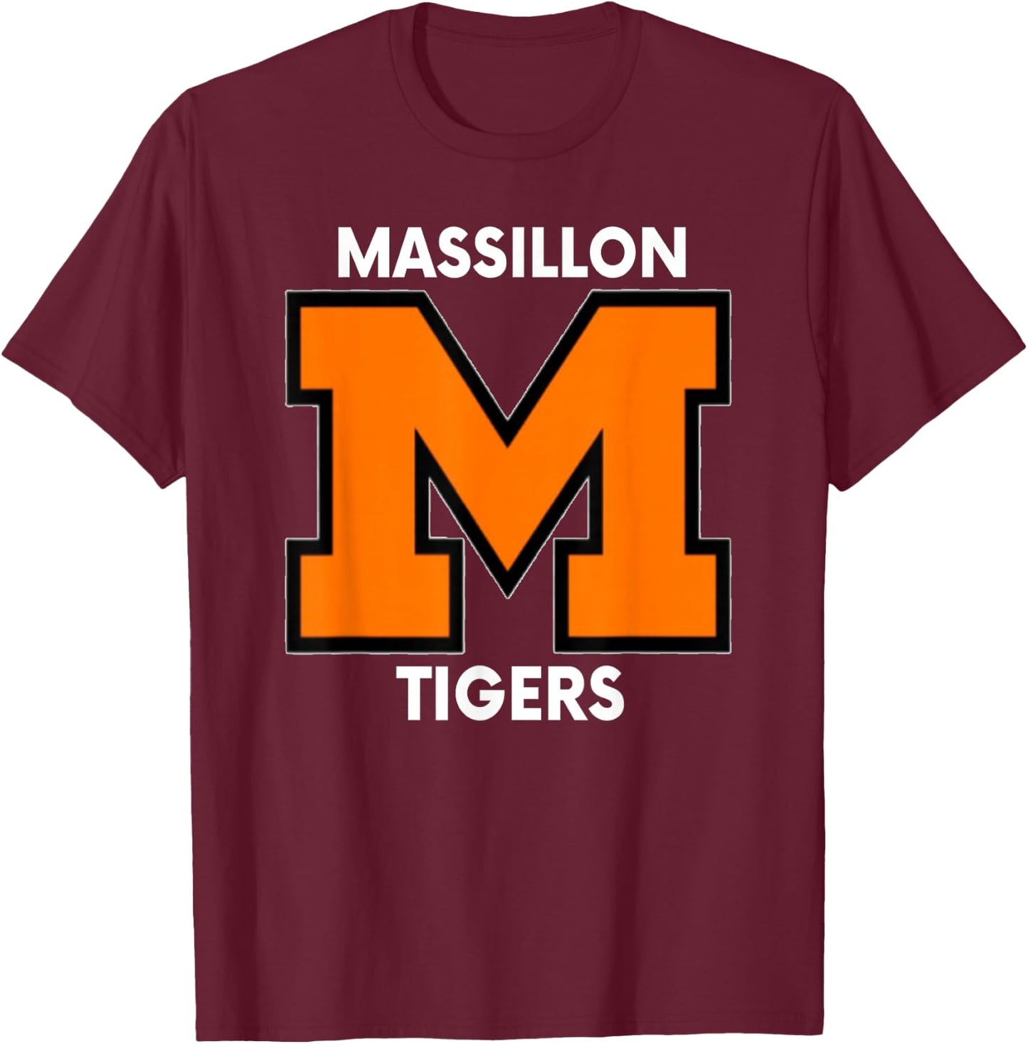 Massillon M Sports, Football, Baseball, Basketball. Tigers T-Shirt - T-Shirt | Maroon