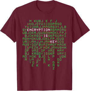 Encryption Design Security Programmer Cryptographer T-Shirt - T-Shirt | Maroon