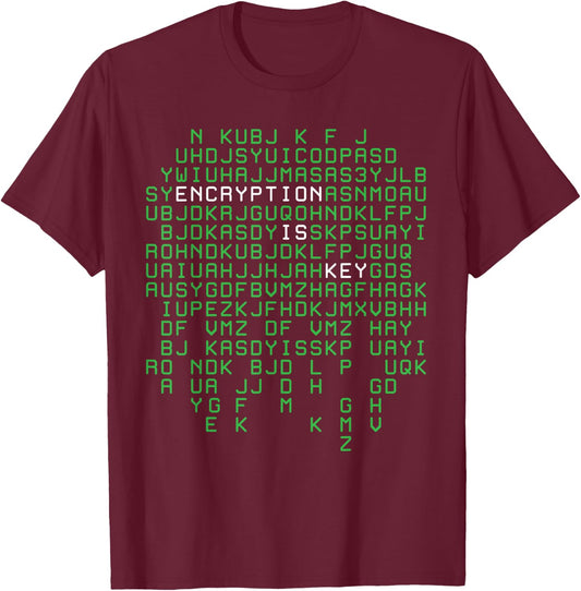 Encryption Design Security Programmer Cryptographer T-Shirt - T-Shirt | Maroon