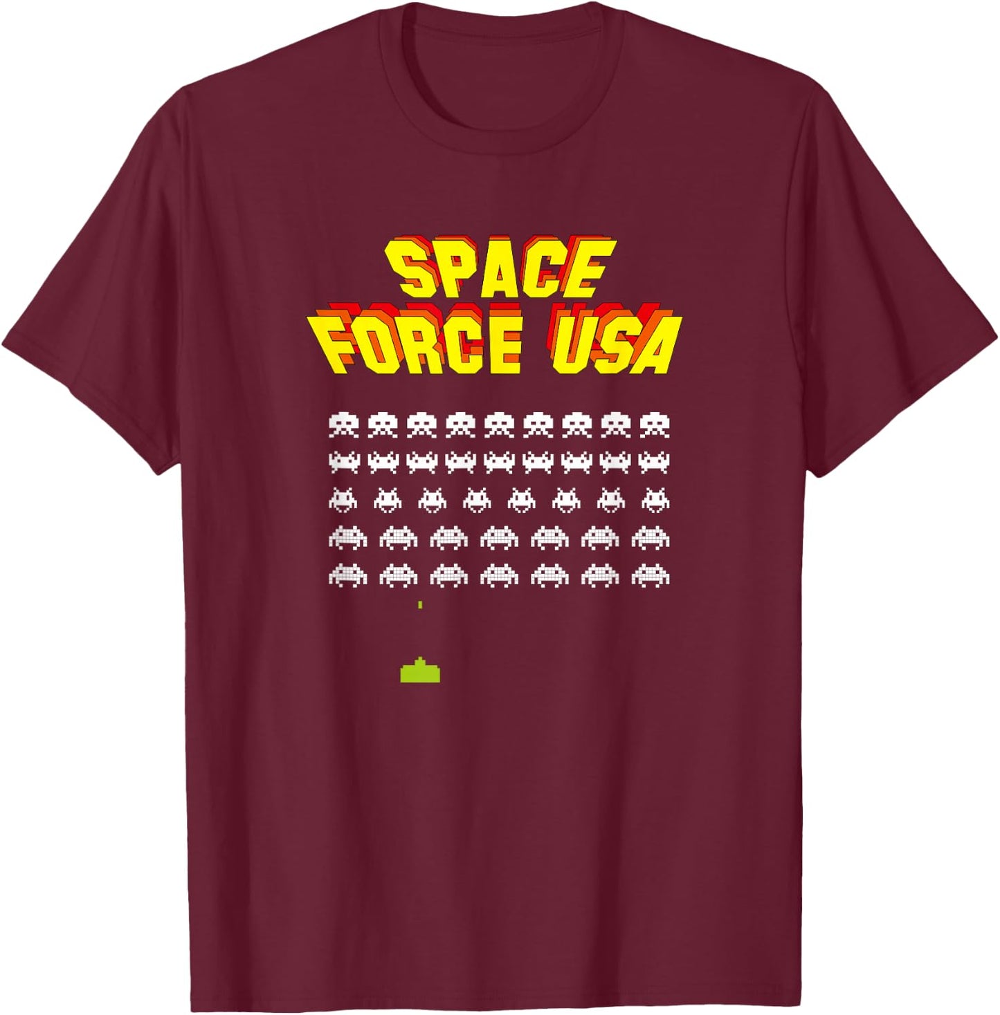 Space Force USA Invaders T-Shirt - T-Shirt | Maroon