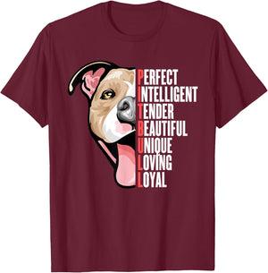 Pitbull Proud Pitbull Owners Top Men Women Kids T-Shirt - T-Shirt | Maroon