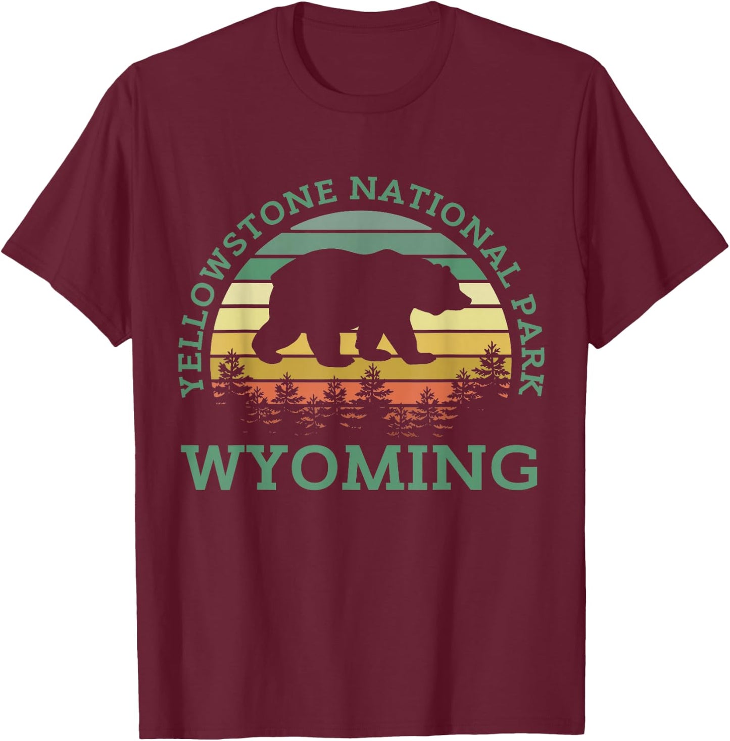 Yellowstone National Park T-Shirt - T-Shirt | Maroon