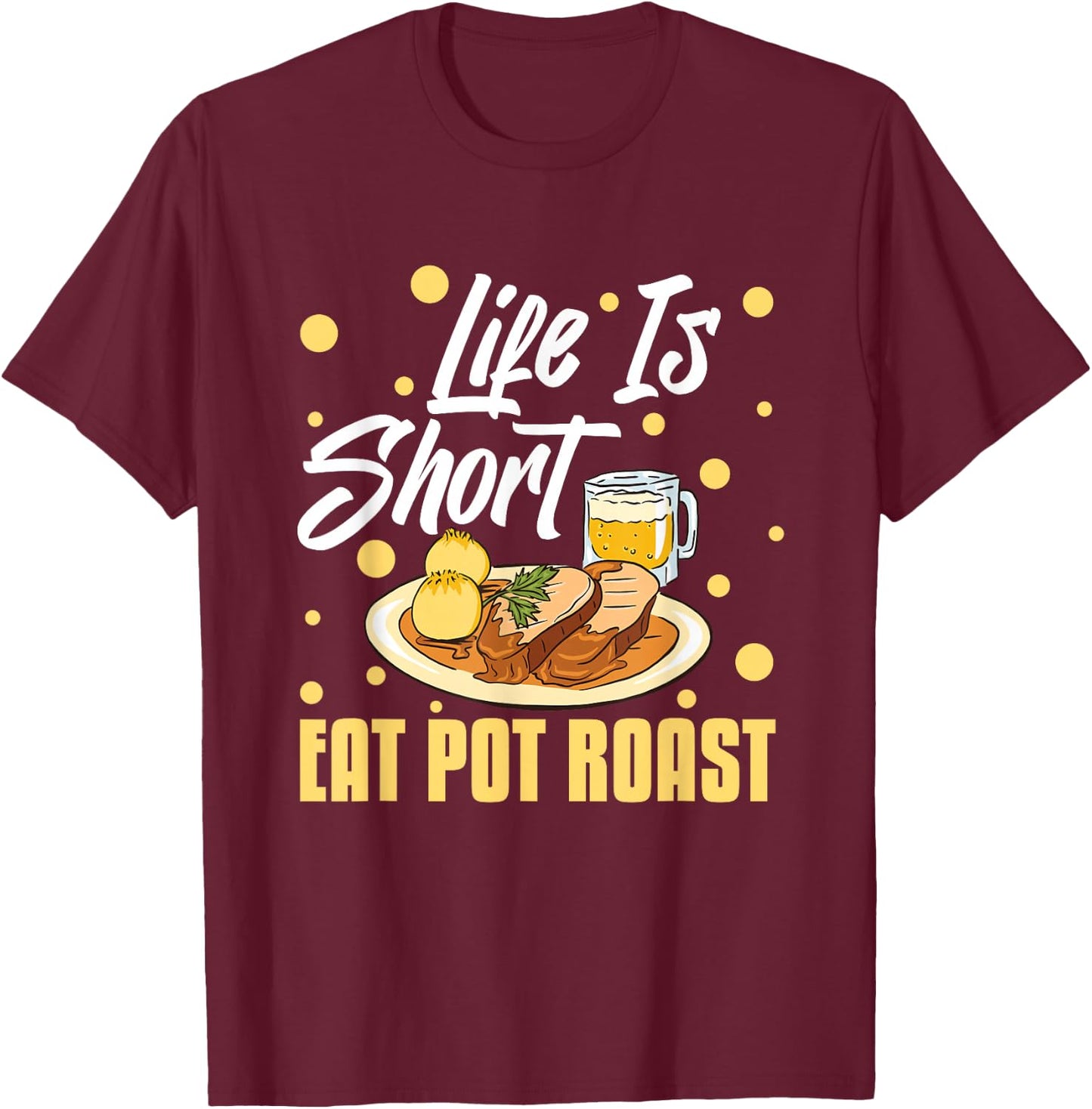 Pot Roast Recipe Slow Cooker Beef Meat Seasoning T-Shirt - T-Shirt | Maroon