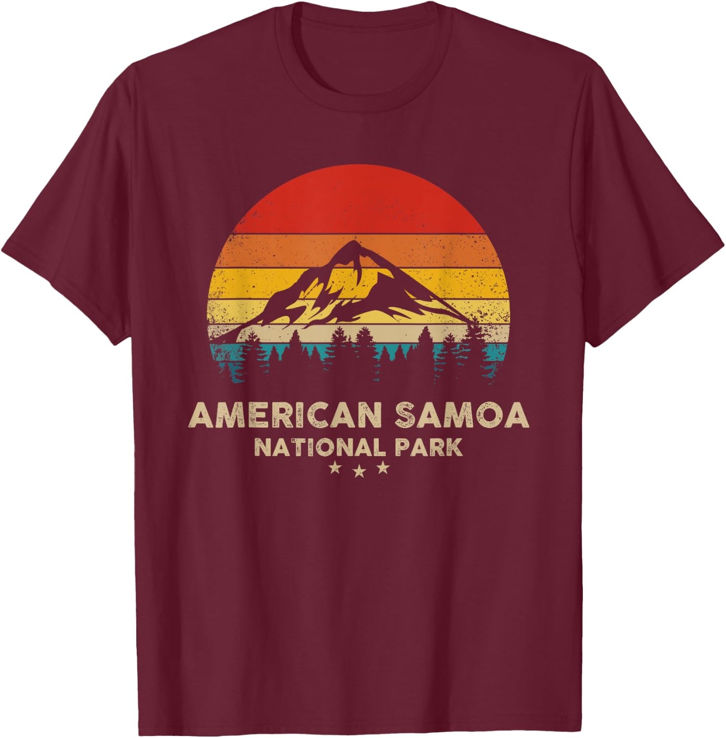 American Samoa - National Park Retro Souvenir T-Shirt - T-Shirt | Maroon