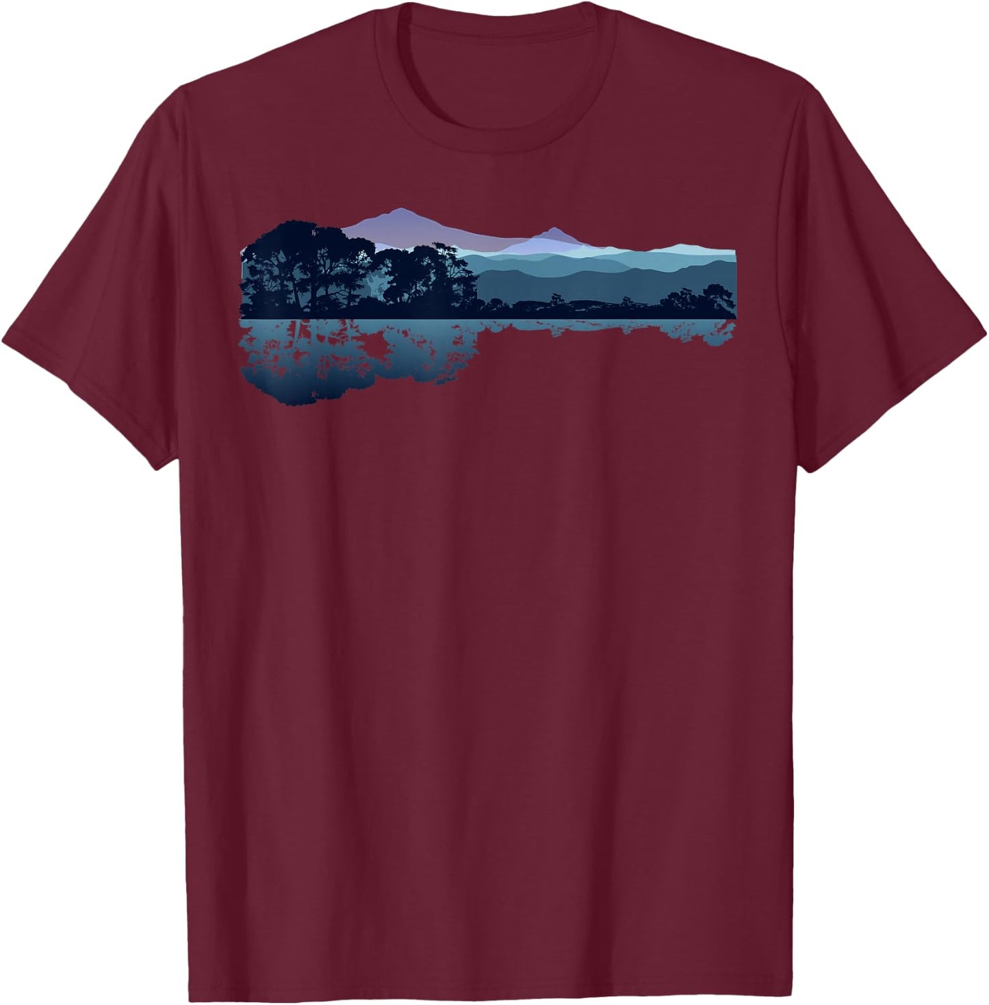 Nature Guitar Shirt | Cute Music Environment Lovers Gift T-Shirt - T-Shirt | Maroon
