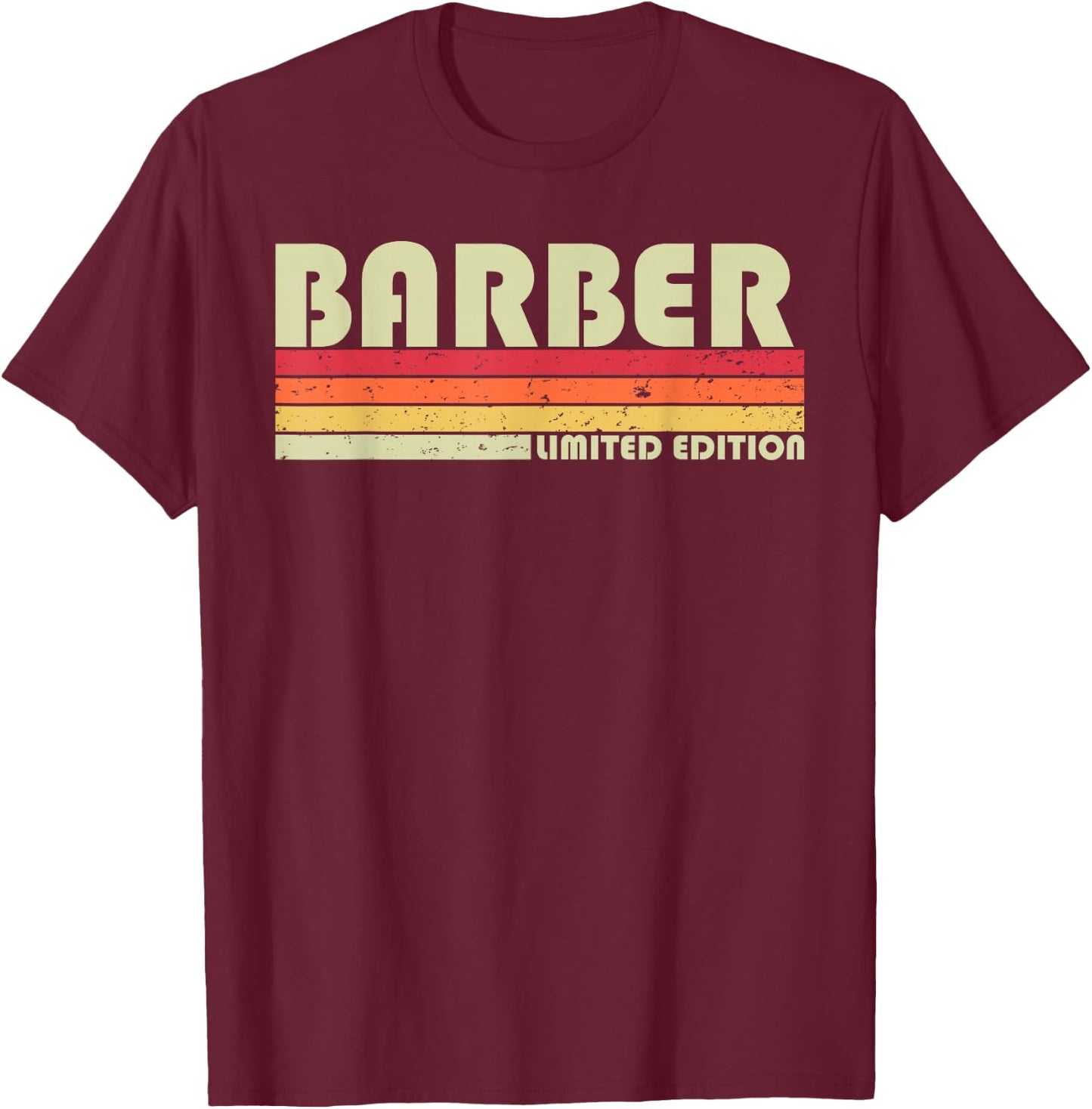 Personal Christmas Retro Vintage Graduation Gifts BARBER Funny Job Title Profession Birthday Worker Idea T-Shirt - T-Shirt | Maroon
