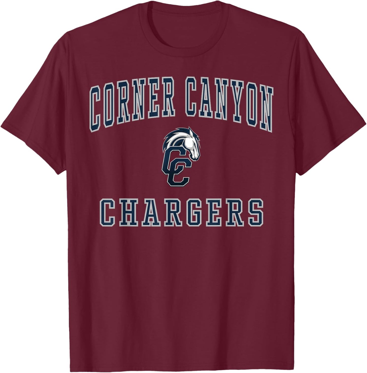 Corner Canyon High School Chargers C1 T-Shirt - T-Shirt | Maroon